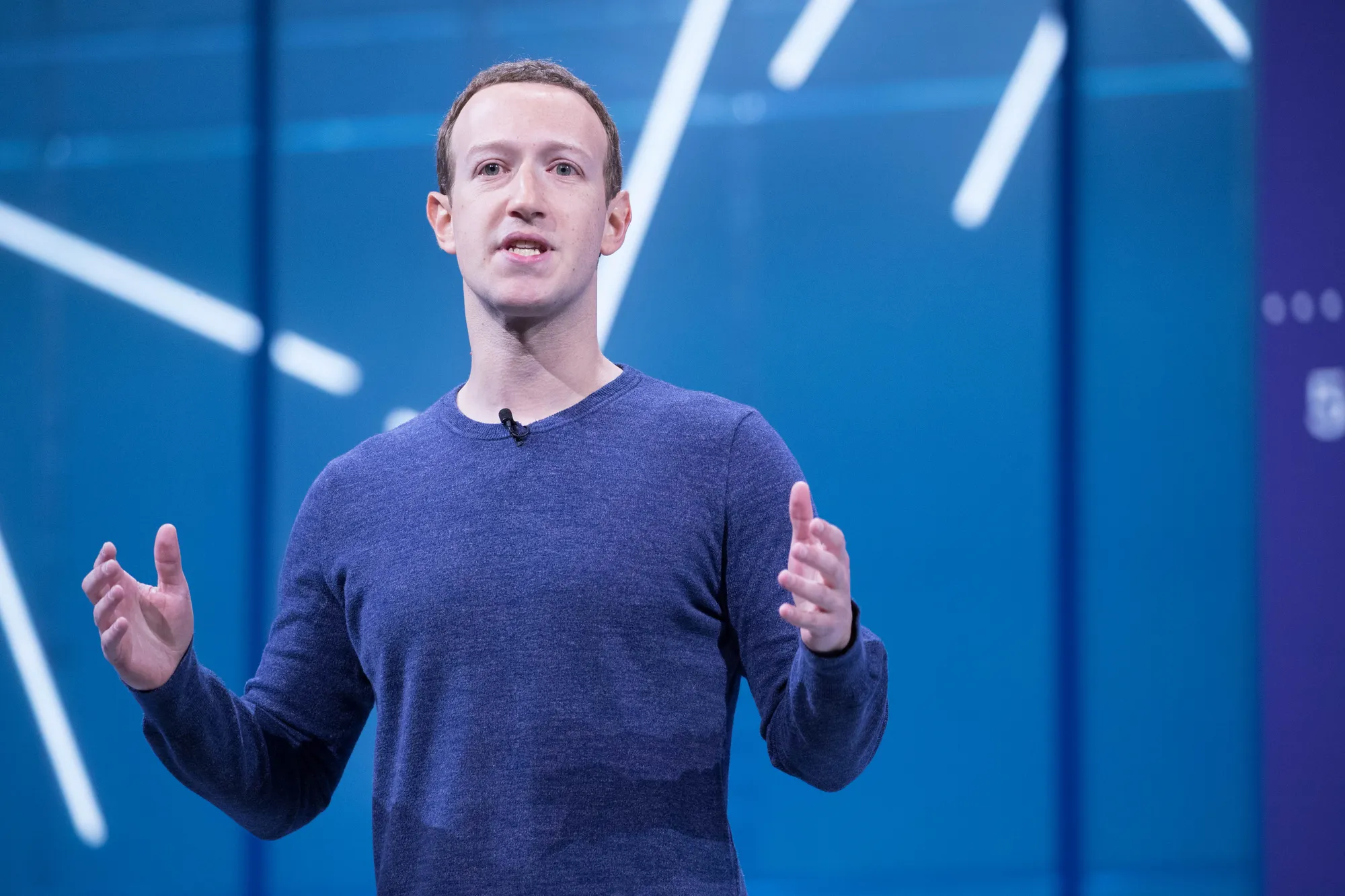 Mark Zuckerberg speaking at F8 conference